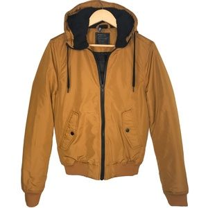 H&M Divided Hooded Winter Coat Mustard Size XS NWOT